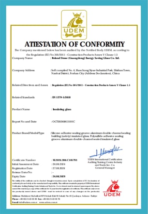 UDEM attestation of conformity