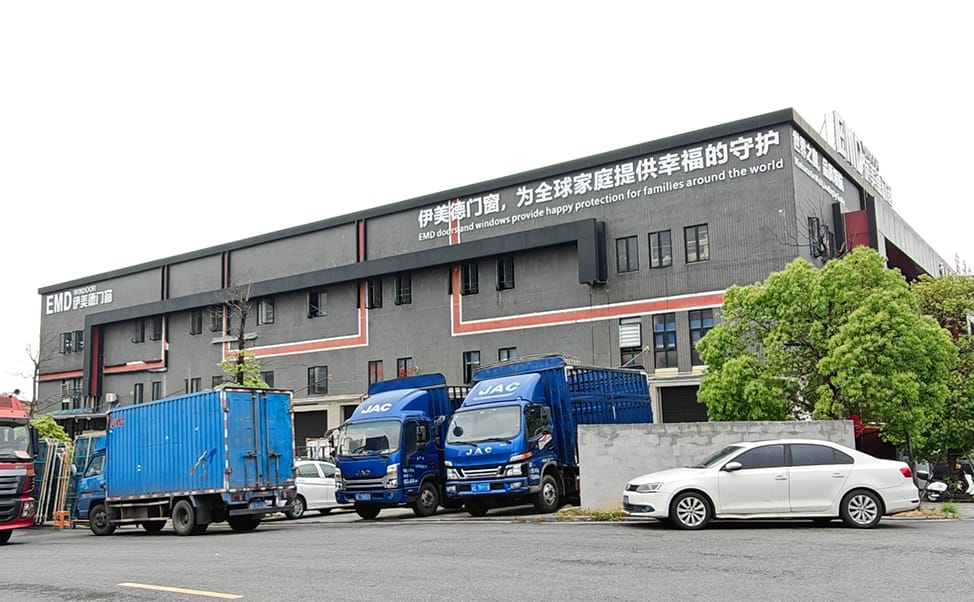 EMD factory building in Foshan with trucks at the loading bay