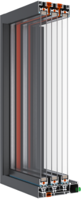 TY120 sliding door profile section