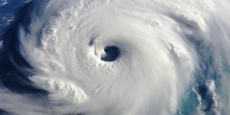Satellite view of a typhoon