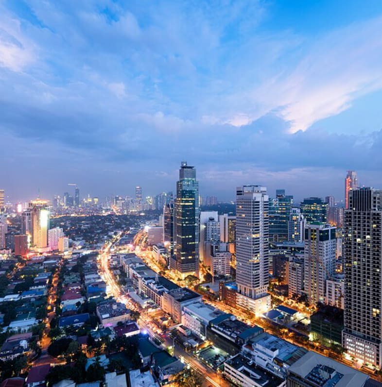 Manila skyline at dusk
