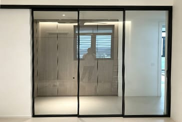 Interior linked sliding door