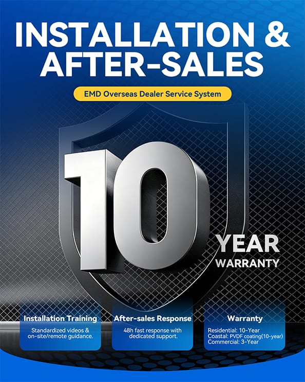Installation and After-Sales – 10 year warranty