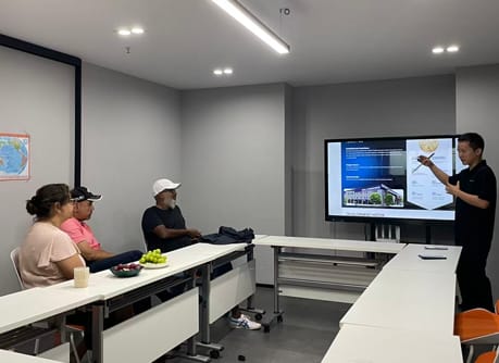 Product training session for a sales team