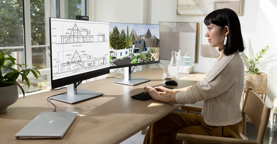 Designer working on a 3D elevation