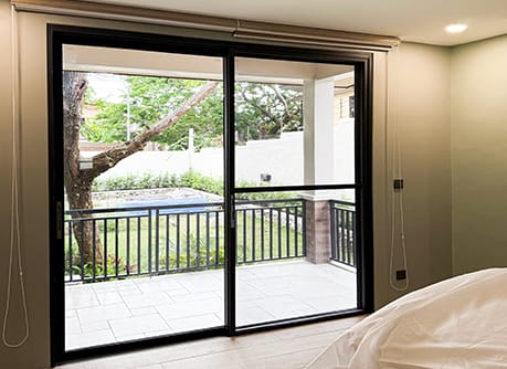 Full-height sliding doors to the garden